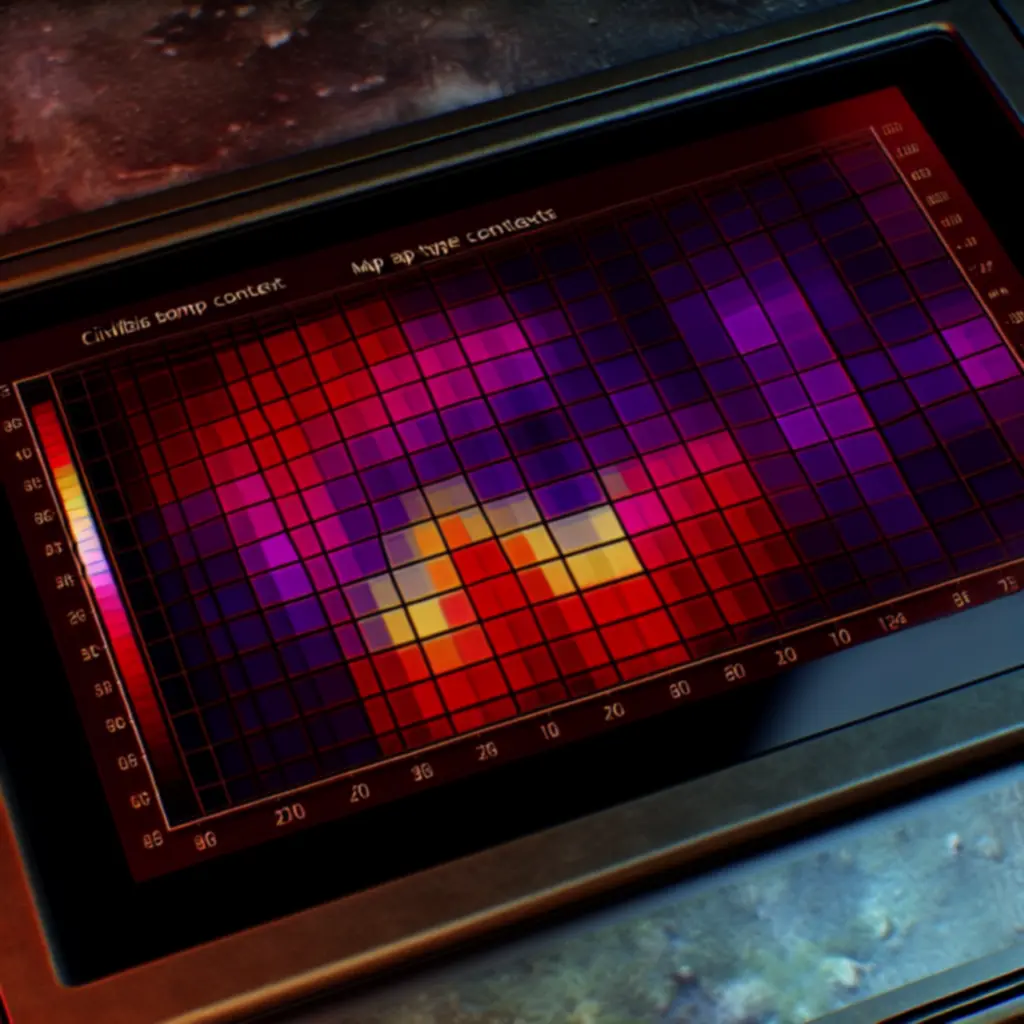 Heat-map przedstawiająca procent wygranych danej cywilizacji na danej mapie